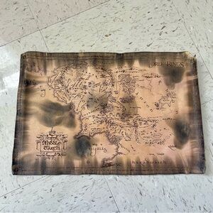 Middle Earth Map Leather Tapestry 10x16” LOTR THE HOBBIT Collectables